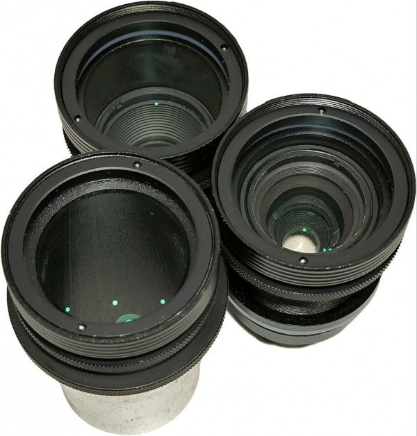 Широкоформатные оптики для проекторов GoboPro 15°, 30°, 50° (вид сверху с лицевой стороны)